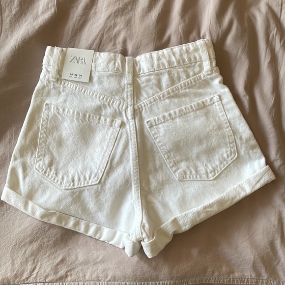 ZARA Women’s White Jean Shorts NWT - Picture 6 of 6